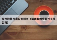 福州軟件開發(fā)公司排名（福州有哪些軟件有限公司）