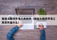 微信小程序開發(fā)工具軟件（微信小程序開發(fā)工具軟件是什么）