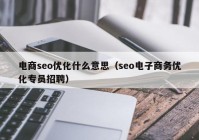 電商seo優(yōu)化什么意思（seo電子商務(wù)優(yōu)化專(zhuān)員招聘）