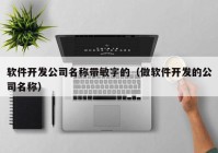 軟件開發(fā)公司名稱帶敏字的（做軟件開發(fā)的公司名稱）