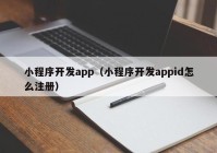 小程序開發(fā)app（小程序開發(fā)appid怎么注冊）