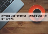 軟件開發(fā)公司一般做什么（軟件開發(fā)公司一般做什么工作）